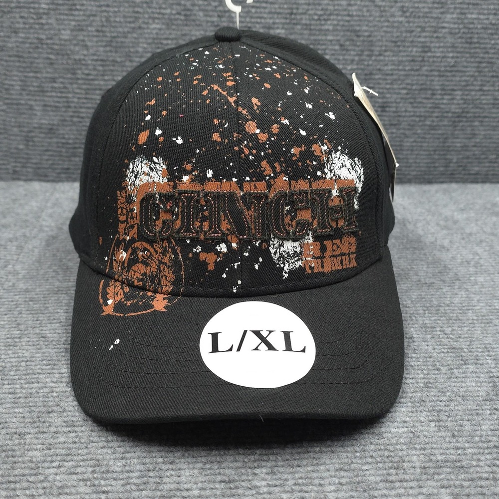 Cinch Rodeo Cowboy Hat Cap Fitted L XL Black Western Ranch Logo NWT Mens